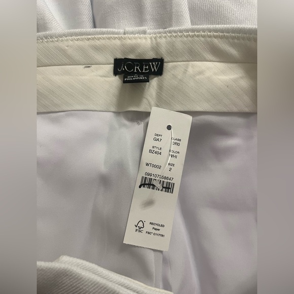 J.Crew NWT Carolina flare pant in stretch linen blend in white - Picture 7 of 7